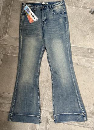 Джинси кльош, висока посадка, 👖 штани