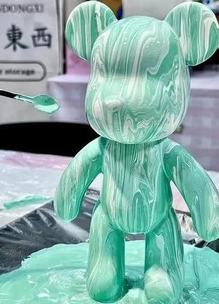 Флюїдний ведмедик fluid bear bearbrick, 23 см, з фарбами / набір для творчості bearbrick3 фото