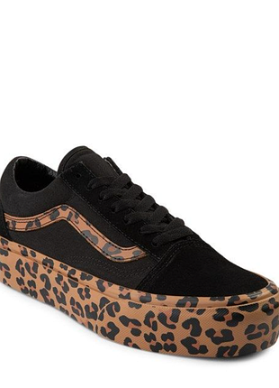 Кеды кроссовки из натуральной замши и текстиля vans анималистический принт