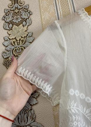 Легка прозора сукня, біле плаття в сіточку2 фото
