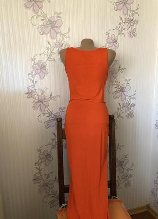 Сукня довга сарафан помаранчевий2 фото