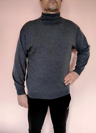 Фирменный шерстяный гольф кофта свитер leonardo made in italy