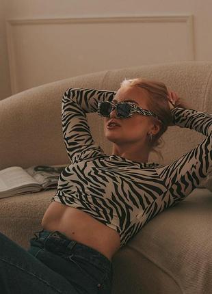 Терновый лонг в анималистический принт ✨ shein ✨ лонгслив в принт зебры