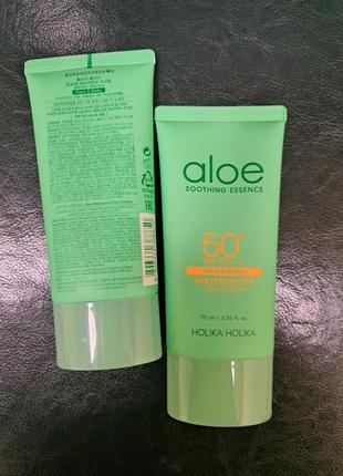 Заспокійливий сонцезахисний крем holika holika aloe waterproof sun cream spf50/pa++++ 70 ml