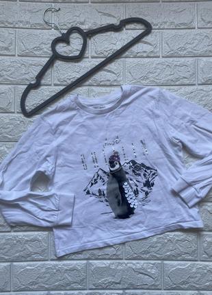 Білий укорочений світшот на дівчинку 8-9 років