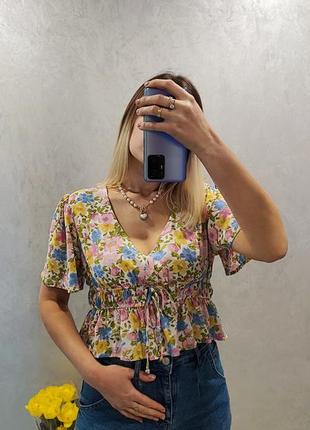 Блуза вискоза цветочный принт3 фото