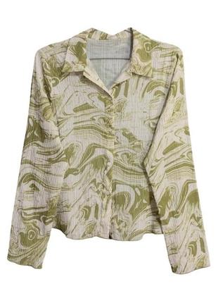 Новая рубашка с абстрактным зеленым принтом жета ткань primark