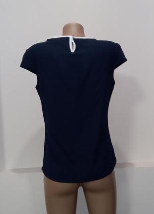 Базова блуза блузка темно-темно синього кольору3 фото