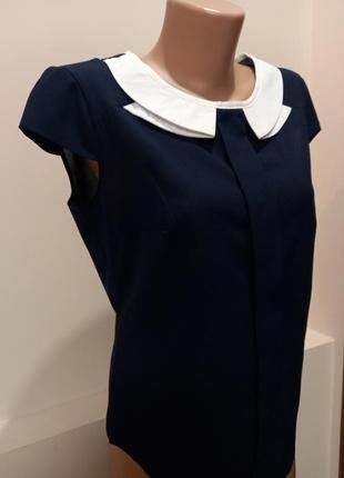 Базова блуза блузка темно-темно синього кольору2 фото