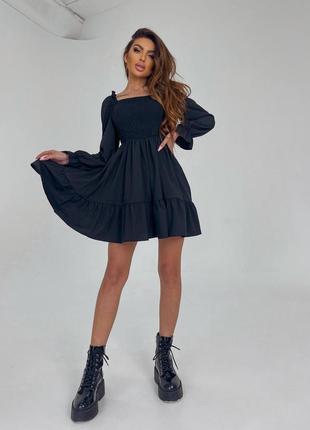 Легка сукня з довгим рукавом3 фото