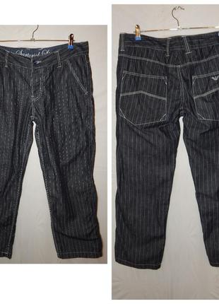 Джинсы хлопковые прямые в полоску armani jeans (весна лето)