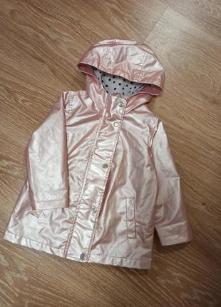 Куртка дощовик primark 1,5-2 роки/92 см перламутрова