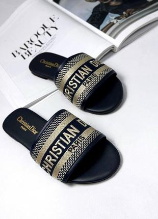 Шльопанці босоніжки текстиль сині жіночі весна літо