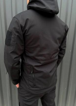 Тактична куртка soft shell чорна4 фото