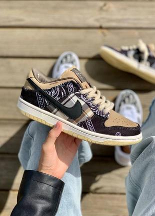 Nike sb dunk low x travis scott кроссовки7 фото