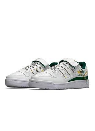 Жіночі кросівки adidas originals forum 84 low new white green yellow