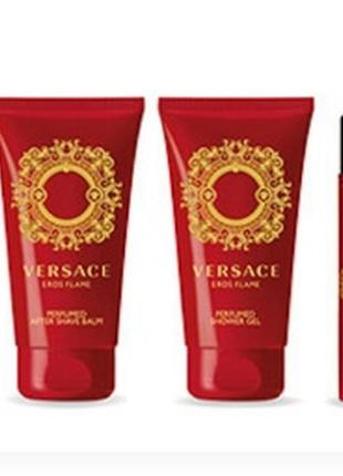 Versace eros flame набір парфумований гель для душа, бальзам після гоління та парфумована вода