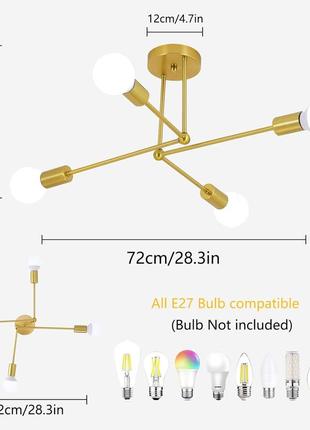 Промышленный потолочный светильник cibita, 4 светильника e27 люстра из золотого железа, потолочный светильник7 фото