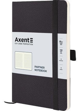 Нотатник axent partner soft skin 125x195 мм у гнучкій обкладинці 96 аркушів у клітинку чорний (8616-01-a)