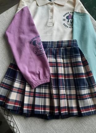 Спідниця в клітинку та кофтинка