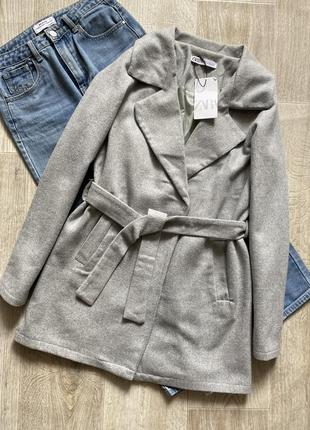 Zara пальто под пояс, пальто, пальто с поясом, куртка, курточка2 фото