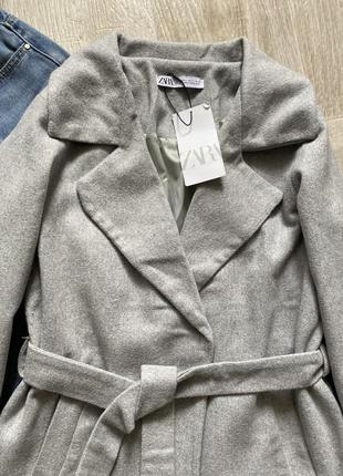 Zara пальто под пояс, пальто, пальто с поясом, куртка, курточка3 фото