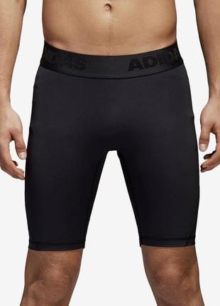 Чорні облягаючі шорти велосипедки adidas alphaskin