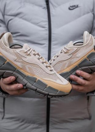 Чоловічі кросівки бежеві з сірим reebok zig kinetica 2.5 edge