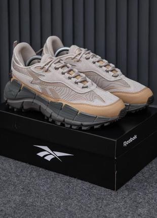 Чоловічі кросівки бежеві з сірим reebok zig kinetica 2.5 edge7 фото