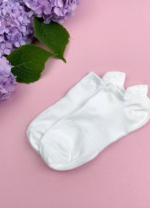 Підліткові короткі демісезонні ,літні шкарпетки 36-40р.білі.україна.1 фото