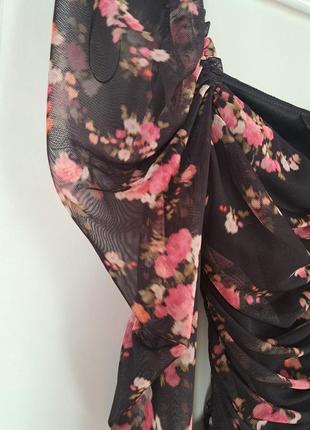 Блуза сітка в квіти s6 фото