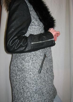 Пальто женское молодежное деми f&f косуха размер 36 (42-44) б/у4 фото