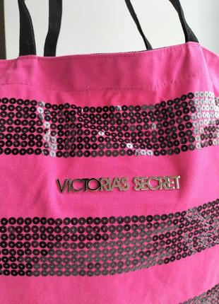 Велика стильна фірмова сумка шоппер victoria's  secret! оригінал!2 фото