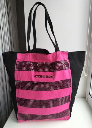 Велика стильна фірмова сумка шоппер victoria's  secret! оригінал!6 фото