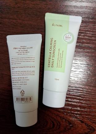 Заспокійливий сонцезахисний крем з центеллою iunik centella calming daily sunscreen 15ml