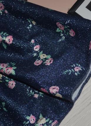 2-4/4-6/6-8/8-10 лет h&m новая фирменная расклешенная трикотажная юбка с переливом цветы8 фото