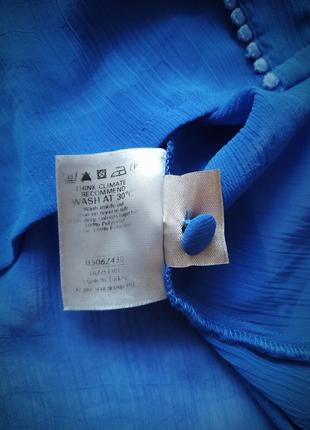 Синяя блуза с высокой талией per una широкие рукава размер m, l4 фото