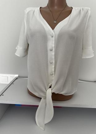 Блуза белая, на лето, м, 44, 46