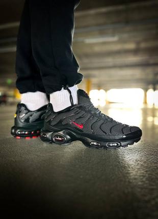 Кросівки nike tn+black university red reflective silver💎