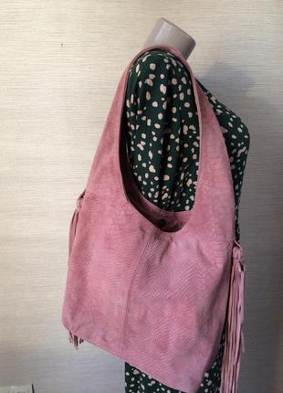 Замшевая сумка\кожаная сумка\ сумка в стиле бохо genuine leather сумка с бахромой2 фото