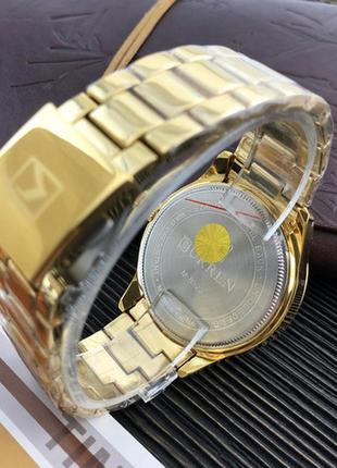 Чоловічий кварцовий наручний годинник curren 8322 gold-blue9 фото