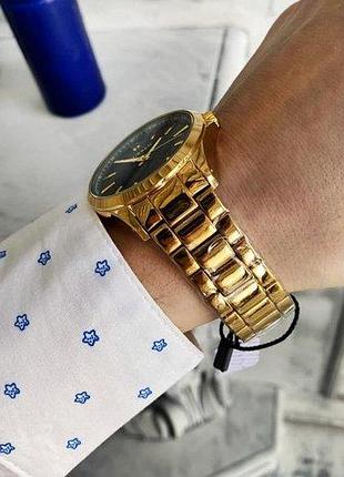 Чоловічий кварцовий наручний годинник curren 8322 gold-blue5 фото