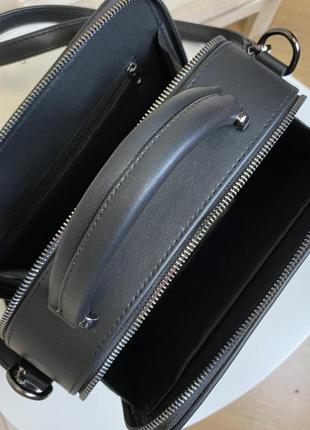 Женская мини сумочка клатч под рептилию черная, маленькая сумка через плечо эко кожа10 фото