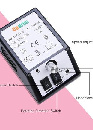 Электрическая дрель для ногтей cadrim, набор регулируемых пилочек для ногтей со шлифовальными лентами4 фото