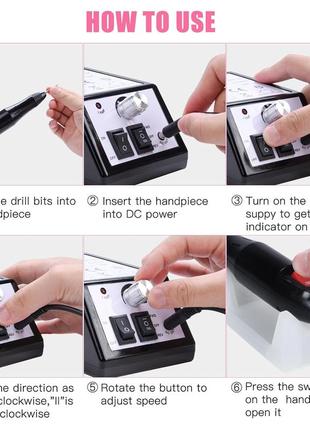 Электрическая дрель для ногтей cadrim, набор регулируемых пилочек для ногтей со шлифовальными лентами3 фото