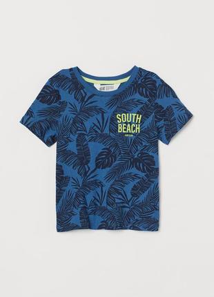 2-4/4-6/6-8/8-10 л h&m новая футболка из хлопкового трикотажа с принтом south beach