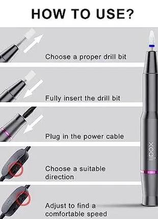 Б/у  портативный usb-фрезер ручка для маникюра xoali nd02 23000 об./мин2 фото