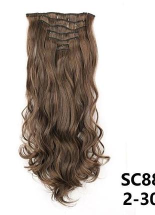 Волосся на шпильках хвилясте треси коричневі русяві (16zak-w2/30)