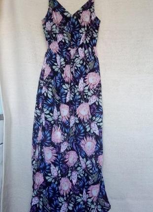 Сарафан платье длинное в пол женское цветочный принт