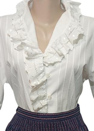 Блуза с пышными рукавами, винтаж.4 фото
